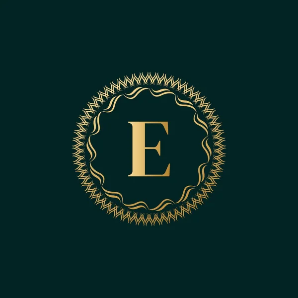 Emblem Letter Weaving Circle Monogram Graceful Template Dalam Bahasa Inggris - Stok Vektor