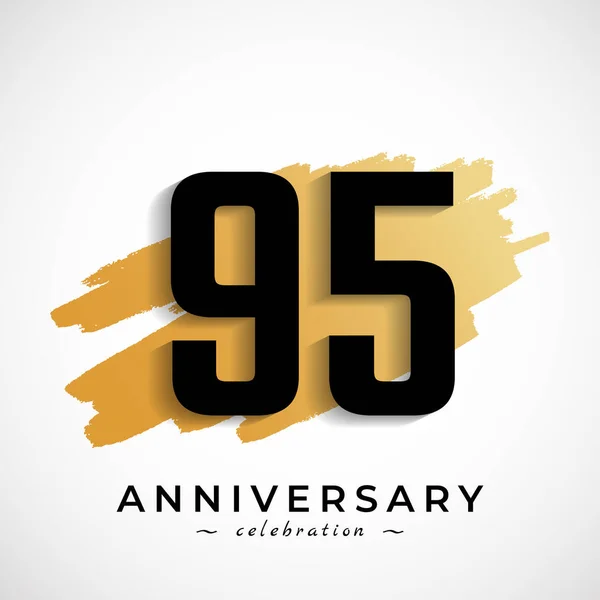Jahr Feier Mit Goldpinsel Symbol Happy Anniversary Gruß Feiert Ereignis — Stockvektor