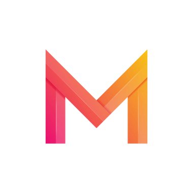 M harfi Logo Gradyan Şirket İşletmeleri veya Kişisel Markalar için Renkli Biçim