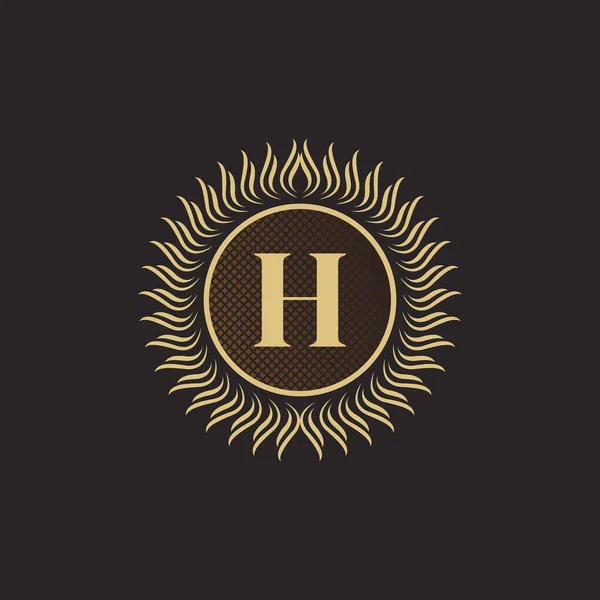 Emblem Γράμμα Χρυσό Μονόγραμμα Σχεδιασμός Ογκομετρικό Λογότυπο Πολυτέλειας Γραμμή Διακόσμηση — Διανυσματικό Αρχείο