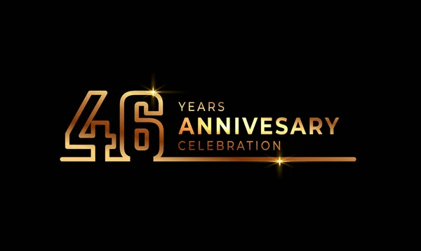 Logotipo Celebración Del Aniversario Años Con Números Fuente Dorados Hechos — Vector de stock