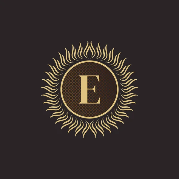 Emblema Letra Gold Monogram Design Plantilla Volumétrica Lujo Adorno Línea — Archivo Imágenes Vectoriales