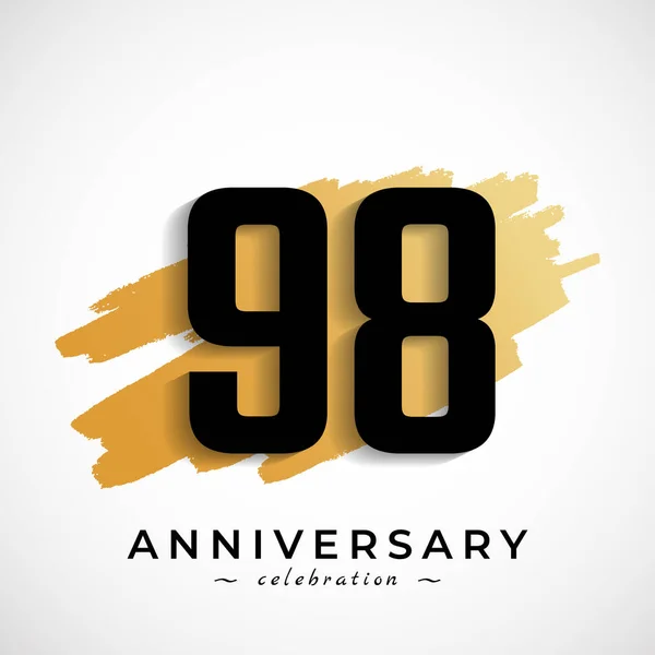 98周年庆祝会 金刷象征 周年庆祝会在白色背景下举行 — 图库矢量图片