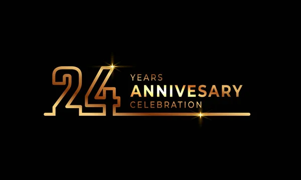 Logotipo Celebración Años Con Números Fuente Dorados Hechos Una Línea — Archivo Imágenes Vectoriales