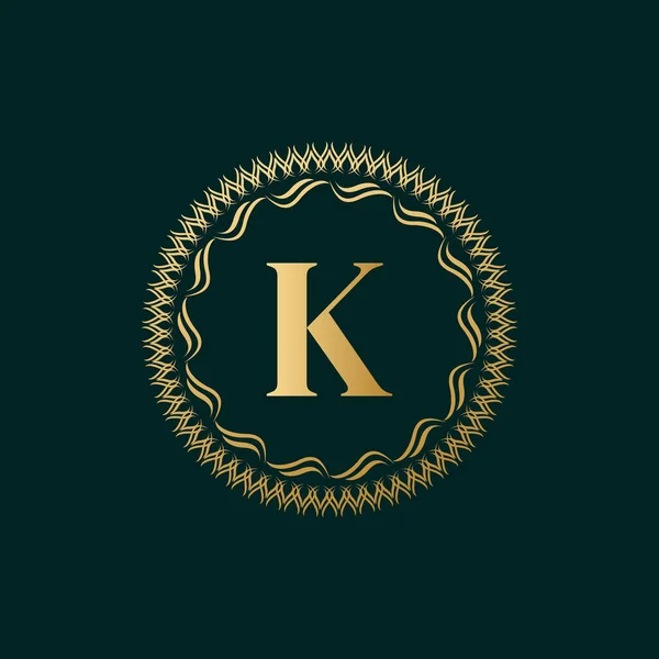 Emblem Letter Weaving Circle Monogram Graceful Template Simple Logo Design — Stock Vector