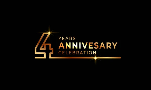 Logotipo Celebración Del Aniversario Años Con Números Fuente Color Dorado — Vector de stock