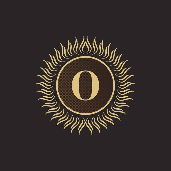 Emblema Lettera Gold Monogram Design Modello Logo Volumetrico Lusso Line — Vettoriale Stock
