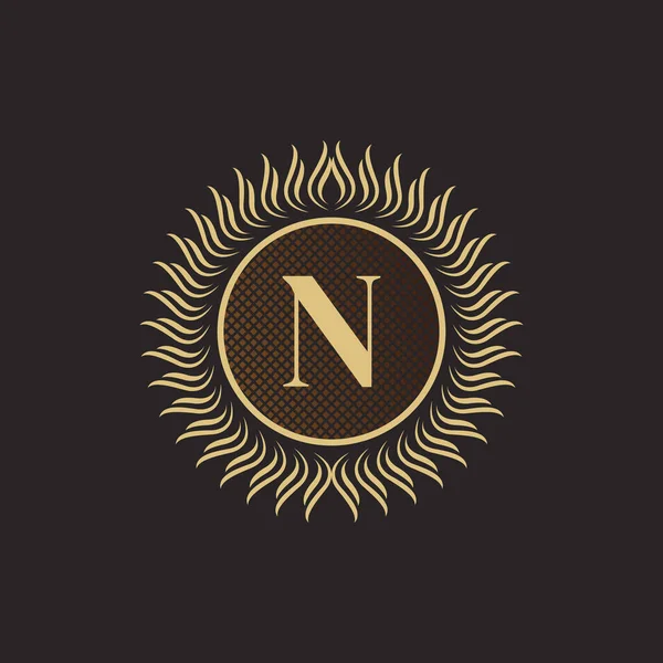 Emblem Letter Gold Monogram Design Розкішний Волумметричний Шаблон Лого Line — стоковий вектор