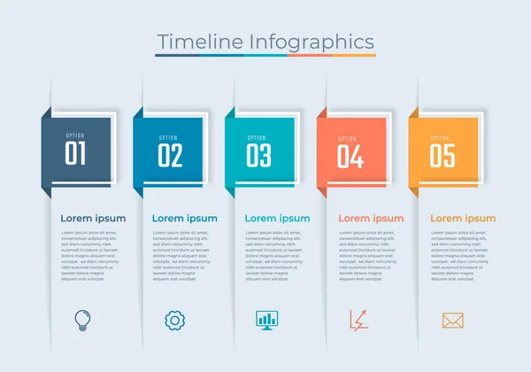 Idővonal Infografika Tervezés Marketing Ikonok Használható Munkafolyamat Elrendezése Diagram Éves — Stock Vector