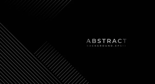 Noir Gris Métallisé Abstrait Tech Géométrique Fond Linéaire Avec Espace — Image vectorielle