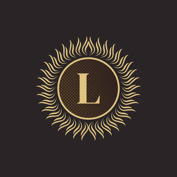 Letra Del Emblema Gold Monogram Design Plantilla Volumétrica Lujo Adorno — Archivo Imágenes Vectoriales