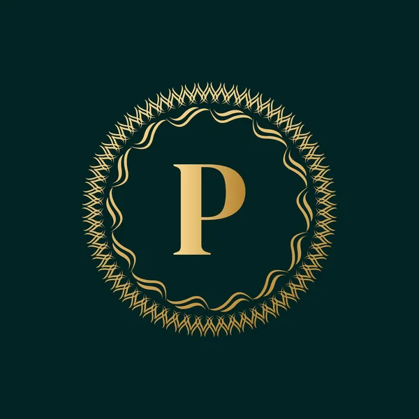 Letra Del Emblema Círculo Tejido Monograma Plantilla Elegante Diseño Logo — Vector de stock
