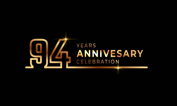 Logotipo Celebración Del Aniversario Años Con Números Fuente Color Dorado — Archivo Imágenes Vectoriales
