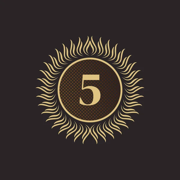 Проект Золота Монограма Розкішний Волумметричний Шаблон Лого Line Ornament Business — стоковий вектор