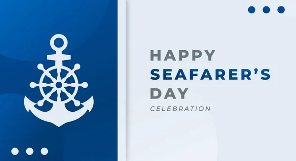 Happy Day Seafarer Celebration Vector Design Illustration Template Background Poster — Stock Vector