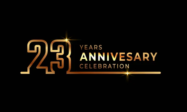 Χρόνια Επέτειος Εορτασμός Logotype Χρυσό Χρωματιστά Αριθμούς Γραμματοσειρά Από Μία — Διανυσματικό Αρχείο