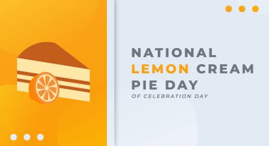 Ulusal Limon Kremalı Turta Günü Kutlama Vektör Tasarım Arkaplan, Poster, Banner, Reklam Kartı, Tebrik Kartı