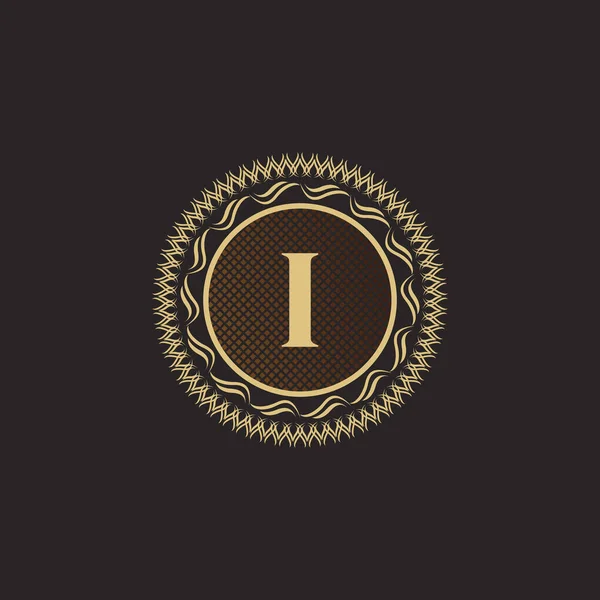 Emblem Gold Monogram Design Luxus Volumetrikus Logó Sablon Vonal Dísz — Stock Vector