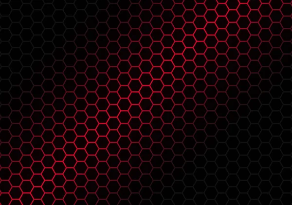 Abstrait Rouge Lumière Hexagone Ligne Gris Moderne Luxe Futuriste Arrière — Image vectorielle