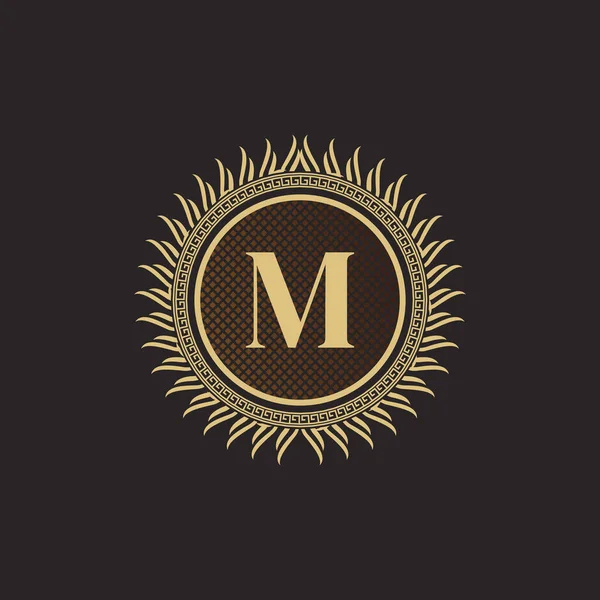 Amblem Harfi Altın Monogram Tasarımı Lüks Volumetrik Logo Şablonu Boyutlu — Stok Vektör