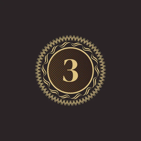 Схема Золота Монограма Розкішний Волумметричний Шаблон Лого Line Ornament Business — стоковий вектор