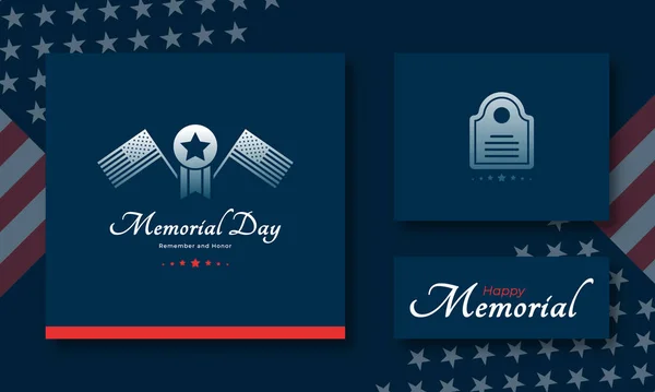 Eua Memorial Day Cartão Saudação Cartaz Banner Para Homenagear Todos — Vetor de Stock