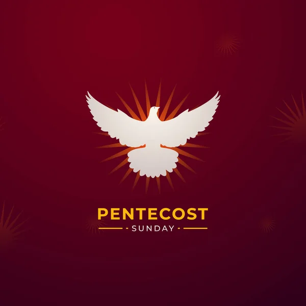 Pentecost Pazar Kutsal Ruh Kutlama Kartı Afişi İncil Serisi İllüstrasyonu Posteri