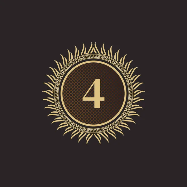 Проект Золота Монограма Розкішний Волумметричний Шаблон Лого Line Ornament Business — стоковий вектор