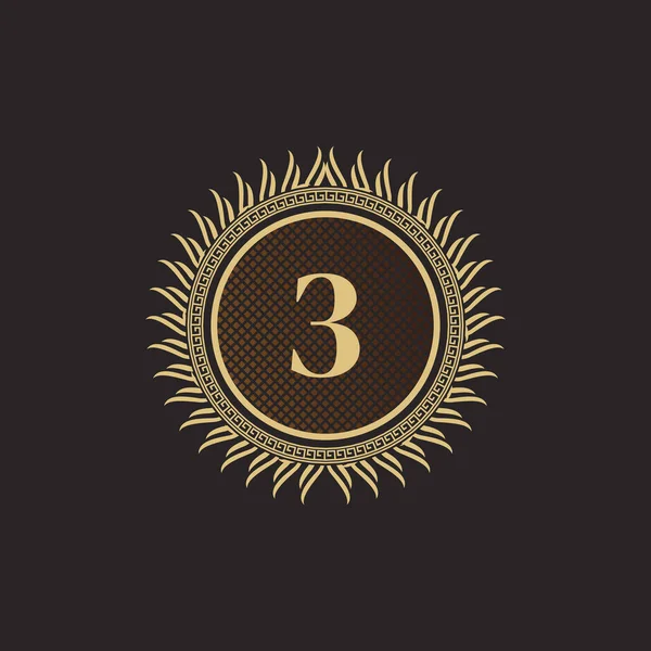 Схема Золота Монограма Розкішний Волумметричний Шаблон Лого Line Ornament Business — стоковий вектор