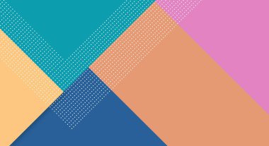 Memphis Kağıt Kesim Tarzı ve Duvar Kağıdı Rengi ile Soyut Kağıt Renkli Arkaplan