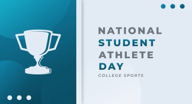 Mutlu Ulusal Öğrenciler - Atletizm Günü Nisan Kutlama Vektör Tasarımı Çizimi. Arkaplan, Poster, Sancak, Reklam, Tebrik Kartı veya Yazdırma Elemanı Şablonu