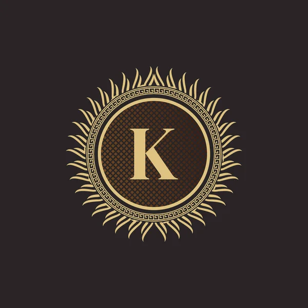 Emblem Letter Gold Monogram Design 약자이다 고전적 로고의 형태를 Line — 스톡 벡터
