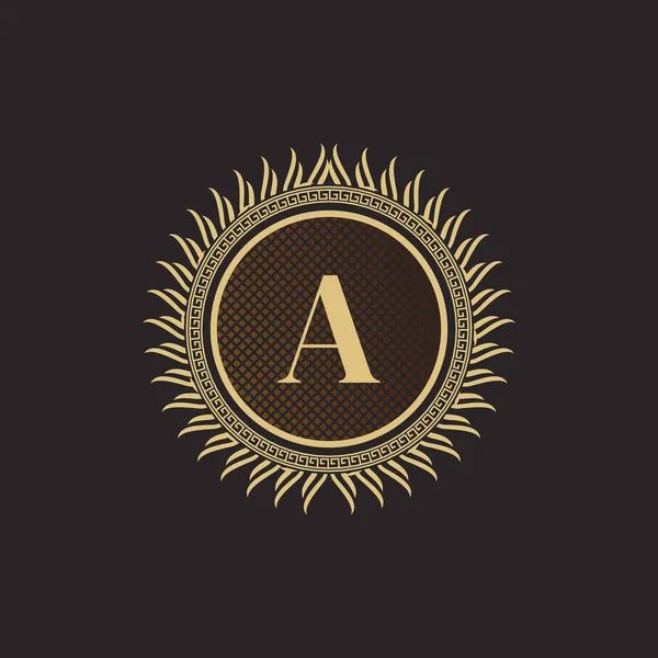 List Godło Złoty Projekt Monogramu Luksusowy Szablon Logo Objętościowe Line — Wektor stockowy