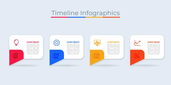 Tijdlijn Infographics Design Marketing Pictogrammen Bruikbaar Voor Workflow Layout Diagram — Stockvector