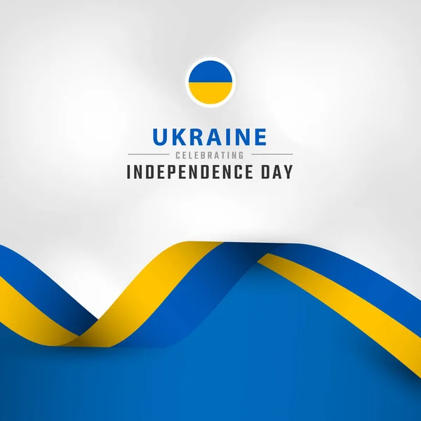 Felice Giorno Dell Indipendenza Dell Ucraina Agosto Celebrazione Vector Design — Vettoriale Stock