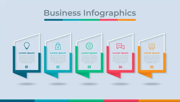 Cronologia Infografica Business Data Visualization Process Chart Grafico Diagramma Astratto — Vettoriale Stock