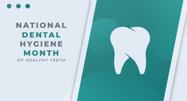 Ulusal Diş Sağlığı Ayı Kutlama Vektör Tasarımı Arkaplan, Poster, Afiş, Reklam, Tebrik Kartı