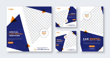 Otomobil Kiralama ve Hizmetler Çevrimiçi Pazarlama Reklamları İçin Sosyal Medya Postası, Hikaye ve İnternet İlanlarıComment