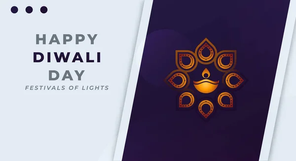 Happy Diwali Day Celebration Vector Design Illustration Background Poster Banner — Stock Vector