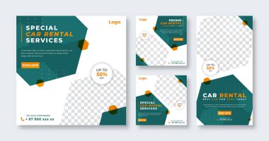 Otomobil Kiralama ve Hizmetler Çevrimiçi Pazarlama Reklamları İçin Sosyal Medya Postası, Hikaye ve İnternet İlanlarıComment