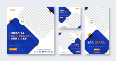 Otomobil Kiralama ve Hizmetler Çevrimiçi Pazarlama Reklamları İçin Sosyal Medya Postası, Hikaye ve İnternet İlanlarıComment