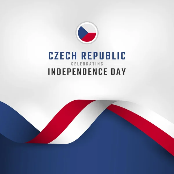 Feliz Día Independencia República Checa Octubre Celebración Vector Design Illustration — Vector de stock