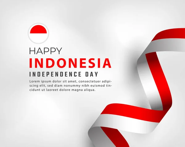 Feliz Día Independencia Indonesia Agosto Celebración Ilustración Del Diseño Vectorial — Vector de stock