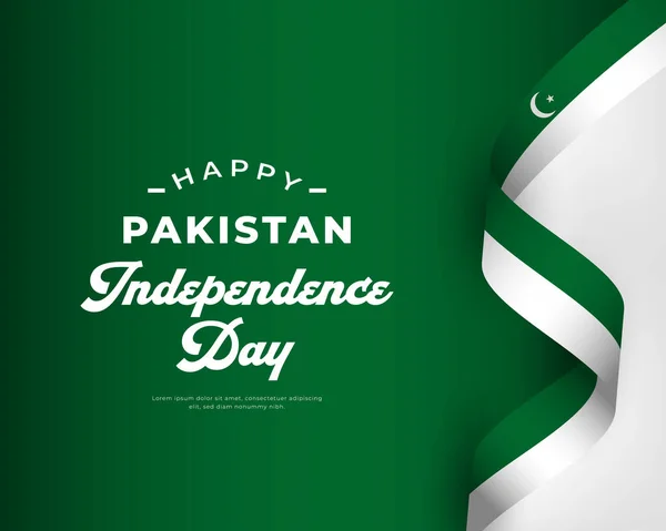 Happy Pakistan Independence Day August 14Th Celebration Vector Design Illustration — Stock Vector