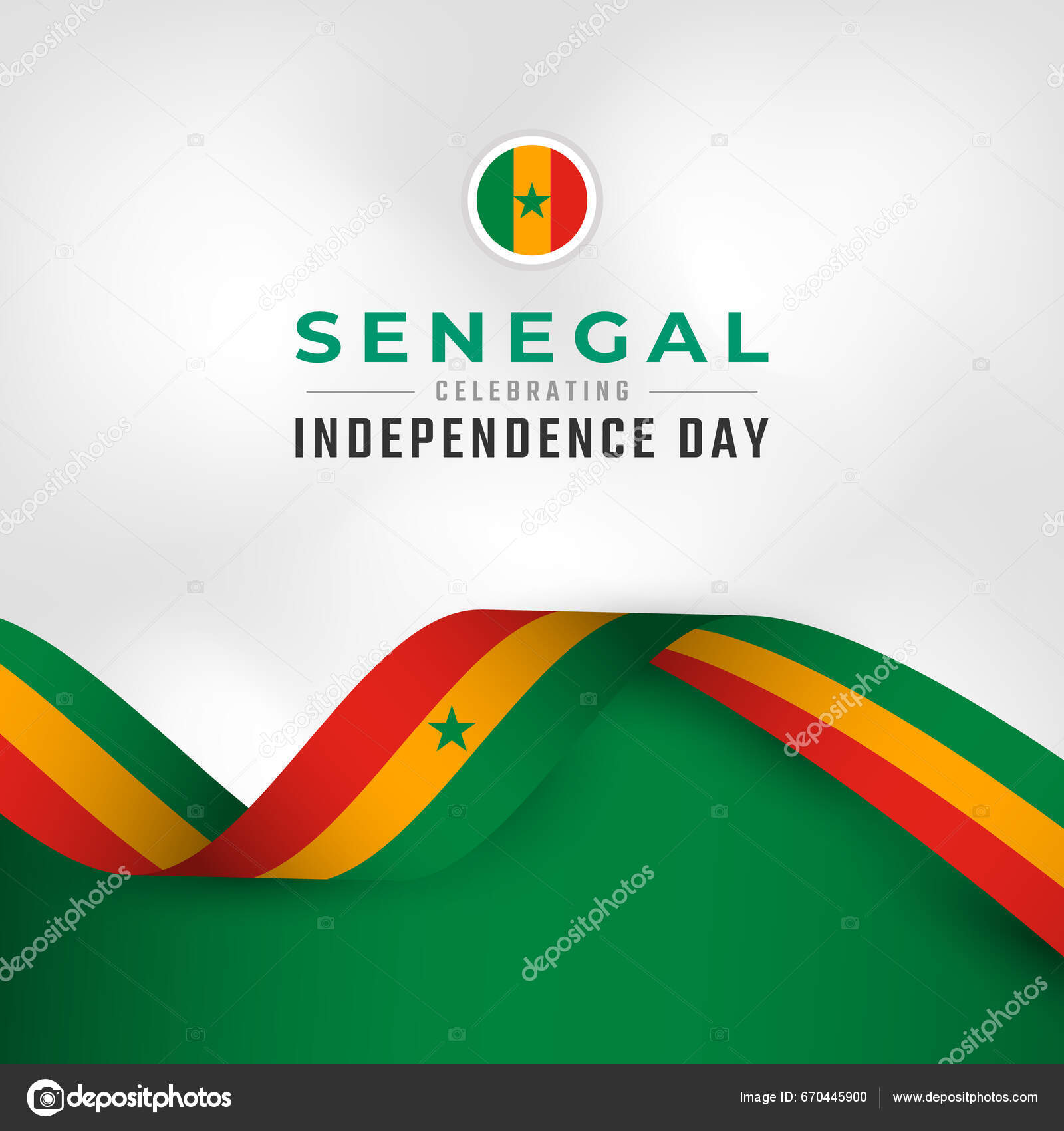 Happy Senegal Independence Day April 4Th Celebration Vector Design