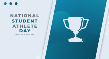 Mutlu Ulusal Öğrenciler - Atletizm Günü Nisan Kutlama Vektör Tasarımı Çizimi. Arkaplan, Poster, Sancak, Reklam, Tebrik Kartı veya Yazdırma Elemanı Şablonu