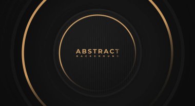 3B Soyut Arkaplan Çemberi Metin veya Mesaj için Boşluğu Kopyalayan Siyah Kağıt Kesme Katmanı