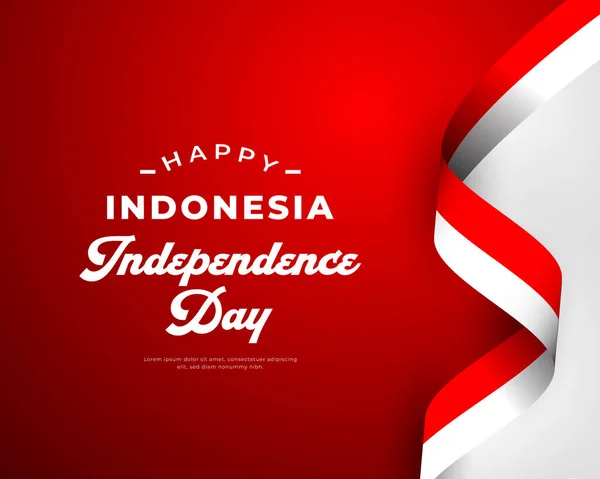 Glad Indonesien Självständighetsdag Augusti Firande Vektor Design Illustration Mall För — Stock vektor