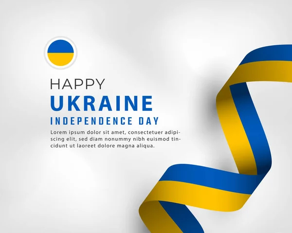 Feliz Día Independencia Ucrania Agosto Celebración Vector Design Illustration Plantilla — Vector de stock