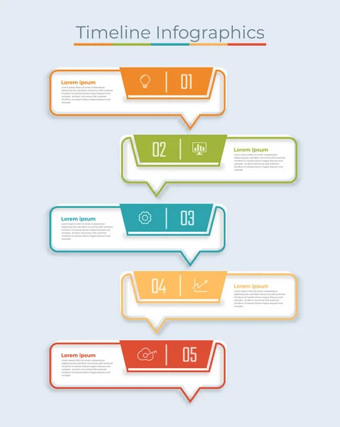 Chronologie Infographies Design Marketing Icônes Utilisable Pour Mise Page Flux — Image vectorielle